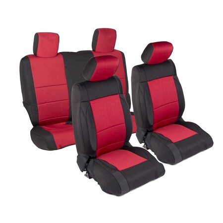 Smittybilt 07-12 JK - 2 DOOR NEOPRENE SEAT COVER SET FRONT/REAR - RED 471430